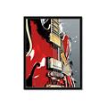 Picture of Retro Red guitar Poster _GroupedProduct_Rectangle_Portrait_Framed_Matted_