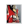 Picture of Retro Red guitar Poster _GroupedProduct_Rectangle_Portrait_Framed_Matted_