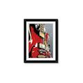 Picture of Retro Red guitar Poster _GroupedProduct_Rectangle_Portrait_Framed_Matted_