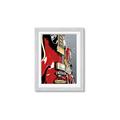 Picture of Retro Red guitar Poster _GroupedProduct_Rectangle_Portrait_Framed_Matted_