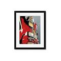Picture of Retro Red guitar Poster _GroupedProduct_Rectangle_Portrait_Framed_Matted_