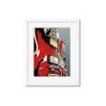 Picture of Retro Red guitar Poster _GroupedProduct_Rectangle_Portrait_Framed_Matted_