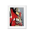 Picture of Retro Red guitar Poster _GroupedProduct_Rectangle_Portrait_Framed_Matted_