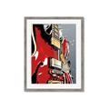 Picture of Retro Red guitar Poster _GroupedProduct_Rectangle_Portrait_Framed_Matted_