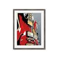 Picture of Retro Red guitar Poster _GroupedProduct_Rectangle_Portrait_Framed_Matted_