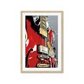 Picture of Retro Red guitar Poster _GroupedProduct_Rectangle_Portrait_Framed_Matted_