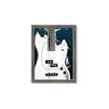 Picture of Retro White guitar Poster _GroupedProduct_Rectangle_Portrait_Framed_Matted_