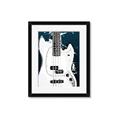 Picture of Retro White guitar Poster _GroupedProduct_Rectangle_Portrait_Framed_Matted_