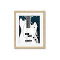 Picture of Retro White guitar Poster _GroupedProduct_Rectangle_Portrait_Framed_Matted_