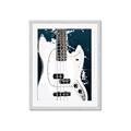 Picture of Retro White guitar Poster _GroupedProduct_Rectangle_Portrait_Framed_Matted_
