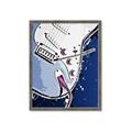 Picture of Retro Blue guitar Poster _GroupedProduct_Rectangle_Portrait_Framed_Matted_