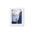 Picture of Retro Blue guitar Poster _GroupedProduct_Rectangle_Portrait_Framed_Matted_
