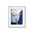 Picture of Retro Blue guitar Poster _GroupedProduct_Rectangle_Portrait_Framed_Matted_