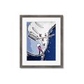 Picture of Retro Blue guitar Poster _GroupedProduct_Rectangle_Portrait_Framed_Matted_