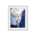 Picture of Retro Blue guitar Poster _GroupedProduct_Rectangle_Portrait_Framed_Matted_