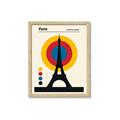 Picture of Retro Eiffel Tower Poster _GroupedProduct_Rectangle_Portrait_Framed_Matted_