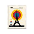 Picture of Retro Eiffel Tower Poster _GroupedProduct_Rectangle_Portrait_Framed_Matted_