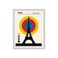 Picture of Retro Eiffel Tower Poster _GroupedProduct_Rectangle_Portrait_Framed_Matted_