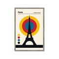 Picture of Retro Eiffel Tower Poster _GroupedProduct_Rectangle_Portrait_Framed_Matted_
