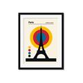 Picture of Retro Eiffel Tower Poster _GroupedProduct_Rectangle_Portrait_Framed_Matted_