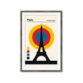 Picture of Retro Eiffel Tower Poster _GroupedProduct_Rectangle_Portrait_Framed_Matted_