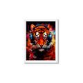Picture of Tiger With Headphones animal _GroupedProduct_Rectangle_Portrait_Framed_Matted_