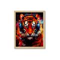 Picture of Tiger With Headphones animal _GroupedProduct_Rectangle_Portrait_Framed_Matted_