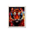 Picture of Tiger With Headphones animal _GroupedProduct_Rectangle_Portrait_Framed_Matted_