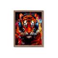 Picture of Tiger With Headphones animal _GroupedProduct_Rectangle_Portrait_Framed_Matted_