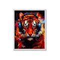 Picture of Tiger With Headphones animal _GroupedProduct_Rectangle_Portrait_Framed_Matted_