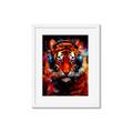 Picture of Tiger With Headphones animal _GroupedProduct_Rectangle_Portrait_Framed_Matted_
