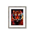 Picture of Tiger With Headphones animal _GroupedProduct_Rectangle_Portrait_Framed_Matted_