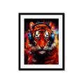 Picture of Tiger With Headphones animal _GroupedProduct_Rectangle_Portrait_Framed_Matted_