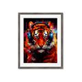 Picture of Tiger With Headphones animal _GroupedProduct_Rectangle_Portrait_Framed_Matted_
