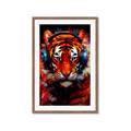 Picture of Tiger With Headphones animal _GroupedProduct_Rectangle_Portrait_Framed_Matted_