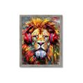 Picture of Lion With Headphones animal _GroupedProduct_Rectangle_Portrait_Framed_Matted_