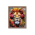 Picture of Lion With Headphones animal _GroupedProduct_Rectangle_Portrait_Framed_Matted_