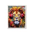 Picture of Lion With Headphones animal _GroupedProduct_Rectangle_Portrait_Framed_Matted_