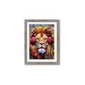 Picture of Lion With Headphones animal _GroupedProduct_Rectangle_Portrait_Framed_Matted_