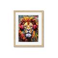 Picture of Lion With Headphones animal _GroupedProduct_Rectangle_Portrait_Framed_Matted_