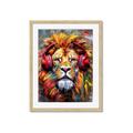 Picture of Lion With Headphones animal _GroupedProduct_Rectangle_Portrait_Framed_Matted_