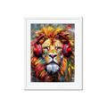 Picture of Lion With Headphones animal _GroupedProduct_Rectangle_Portrait_Framed_Matted_