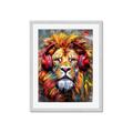 Picture of Lion With Headphones animal _GroupedProduct_Rectangle_Portrait_Framed_Matted_