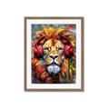 Picture of Lion With Headphones animal _GroupedProduct_Rectangle_Portrait_Framed_Matted_