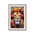 Picture of Lion With Headphones animal _GroupedProduct_Rectangle_Portrait_Framed_Matted_