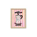 Picture of Mocca Coffee on Stripes - Hug in a Cup _GroupedProduct_Rectangle_Portrait_Framed_Matted_