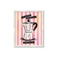 Picture of Mocca Coffee on Stripes - Hug in a Cup _GroupedProduct_Rectangle_Portrait_Framed_Matted_