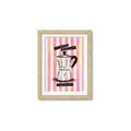 Picture of Mocca Coffee on Stripes - Hug in a Cup _GroupedProduct_Rectangle_Portrait_Framed_Matted_