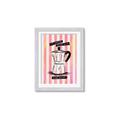 Picture of Mocca Coffee on Stripes - Hug in a Cup _GroupedProduct_Rectangle_Portrait_Framed_Matted_