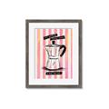 Picture of Mocca Coffee on Stripes - Hug in a Cup _GroupedProduct_Rectangle_Portrait_Framed_Matted_